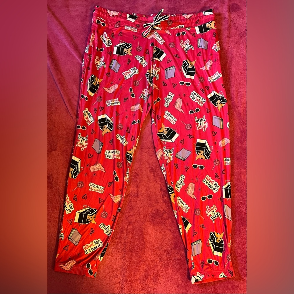 Briefly Stated “Legally Blonde” Ladies Sleep Joggers, Size:Large,Pink.